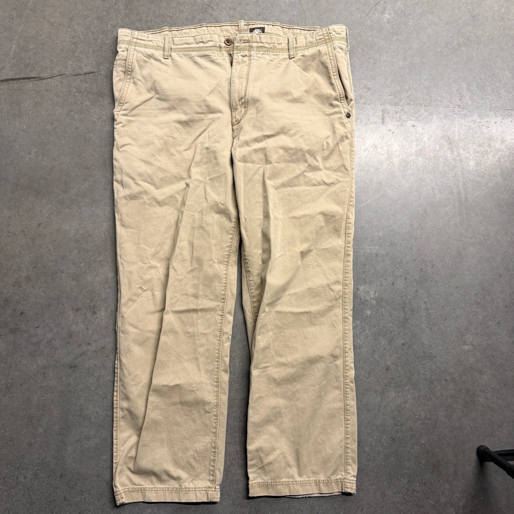 Timberland Mens Khaki Chino Pants 42x32 Tan Cotton Straight Leg Workwear Pants - Picture 4 of 9